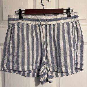 Striped Blue and White Women's Shorts